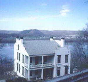 Backside view of The Pogue House with the Ohio River in the Background