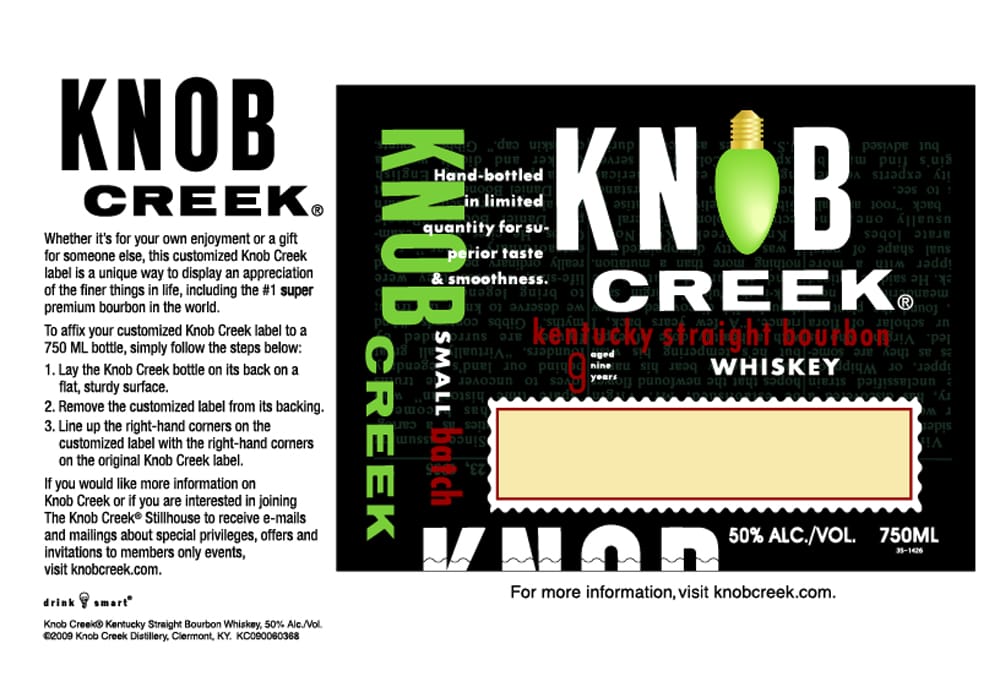 Custom Knob Creek_ Bourbon Label for the Holidays Custom Knob Creek_ Bourbon Label for the Holidays