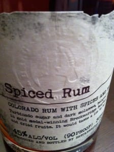 Colorado Spiced Rum Label Breckenridge