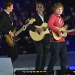 British singer Ed Sheeran sings Pink Floyd's Wish You Were Here live accompanied by Pink Floyd's Mike Rutherford and The Feeling's Richard Jones