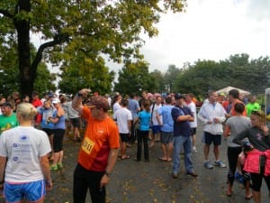 Bourbon Chase 2012 Teams, volunteers and runners gather at Marker's Mark Distillery to watch the hand offs