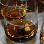 Tasting Glass of Fine Bourbon Whiskey thieved fresh from the barrel, non-charcoal filtered