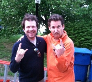 Harland Williams on the set of Old Days