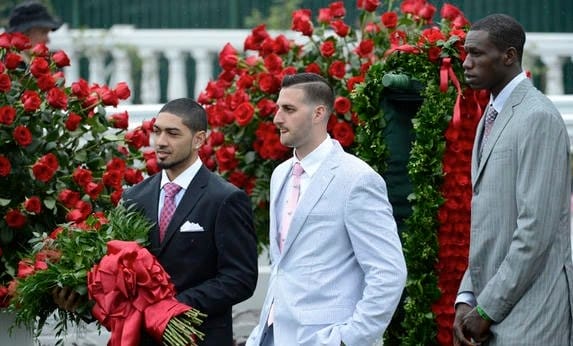 Gorgui Dieng and teammates at Kentucky Derby 2013 