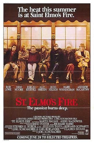 St Elmos Fire Movie Poster