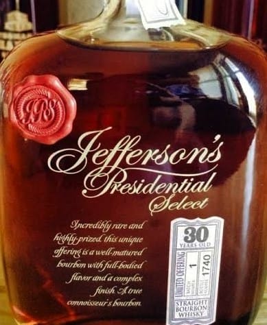 Jefferson Presidential Select 30 year Old Bourbon