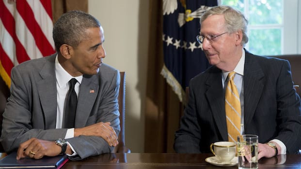 President Obama and  Mitch McConnell Have Bourbon