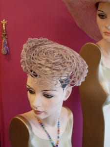 Taupe Shell Mini Beret by Paris Kyne Kentucky Derby Hat