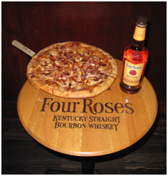 Pazzos Bourbon Pizza with Four Roses Bourbon
