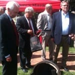Bill Samuels Jr. with Kentucky Governor Steve Beshear on a tour at Maker’s Mark Distillery in Loretto, KY as Maker’s 46 is released