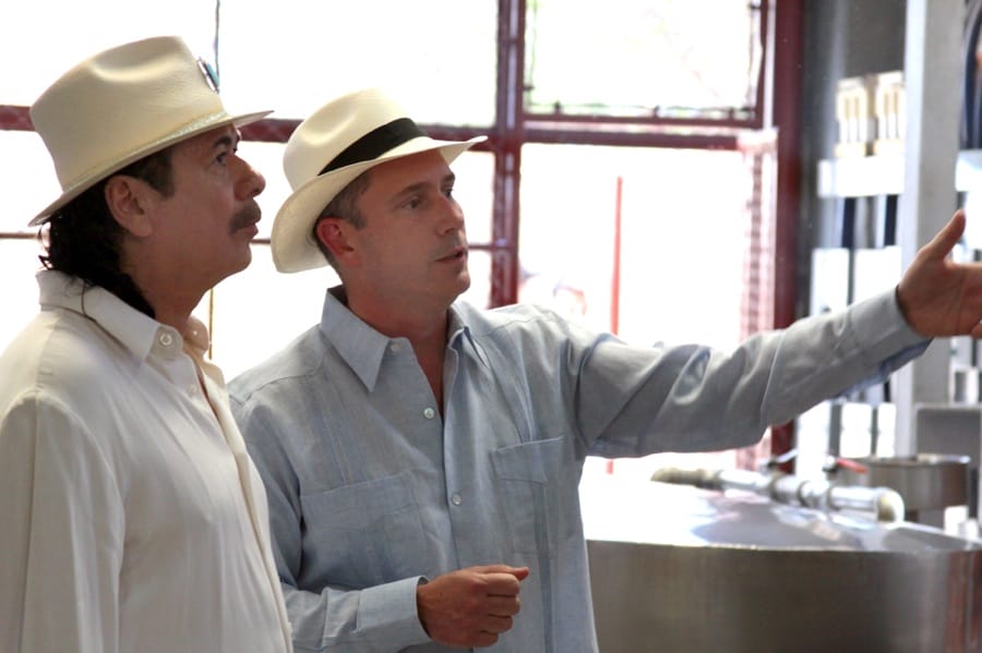 Carlos Santana and Jose "Pepe" Hermosillo, Chairman and CEO of Casa Noble Tequila
