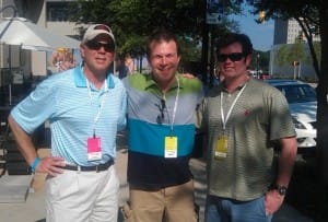 BourbonBlog.com's Tom Fischer with Julian Van Winkle (far left) and son Preston Van Winkle (far right)