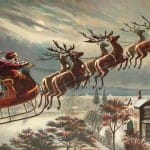 Santa Reindeer Fly Christmas