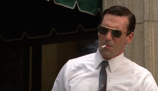 Don Draper Smoking with Sunglasses, AMC Madmen 