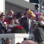 Winner’s Circle Kentucky Derby 138 with Jockey Mario Gutierrez Trainer Doug O’Neill and Owner J. Paul Reddam celebrating the win of I’ll Have Another