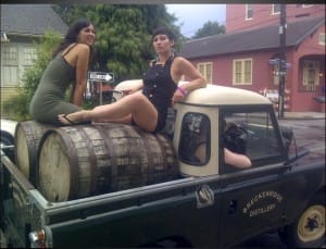 The Breckenridge Distillery rides their 1963 Land Rover through the French Quarter in New Orleans during Tales of the Cocktail 2012