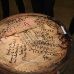 All of us autographed a the selected barrel of Bourbon which Seven Brand will keep