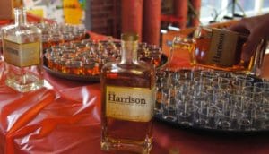 Hundreds of Harrison Bourbon samples being poured for taste comparison with the beers.