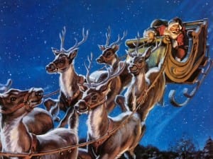Santa Claus Sleigh Reindeer Fly