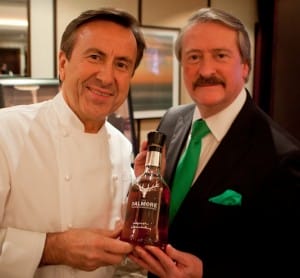 Chef Daniel Boulud holds his Dalmore Whisky Selection with Master Blender Richard Paterson