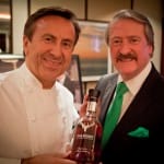 Chef Daniel Boulud and The Dalmore Msater Blender Richard Paterson hold Daniel’s special  expression of The Dalmore