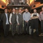 The final competitors at Woodford Reserve’s Manhattan Experience finale in New York 2013 pose with Master Distiller Chris Morris