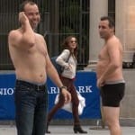 Murr and Joe with “Strip High Five” in Union Square Manhattan on Impractical Jokers