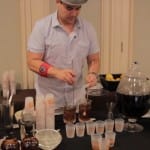 Nathan Grenne mixing his winning cocktail Nuttin Honey