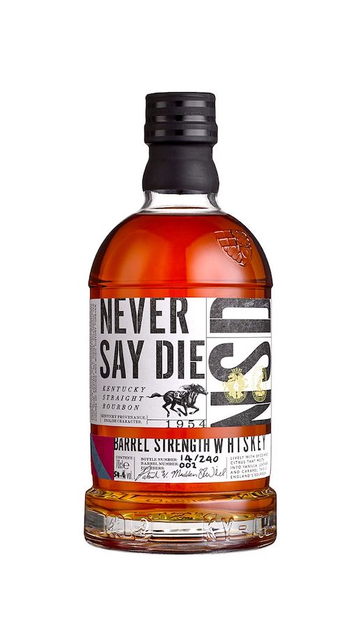 Never Say Die Bourbon Whiskey bottle